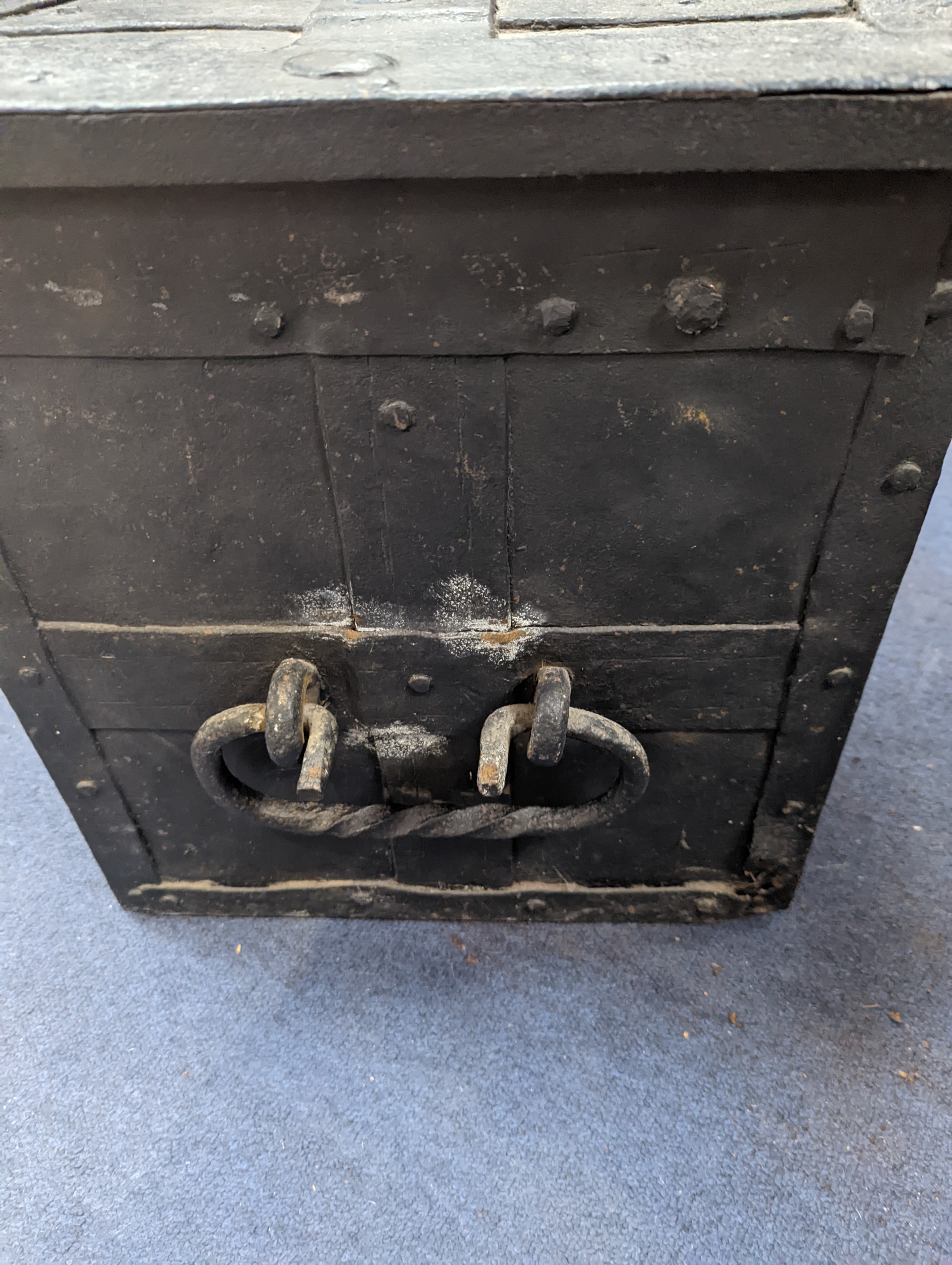 A 17th/18th century German ironbound 'Armada' chest, with key
